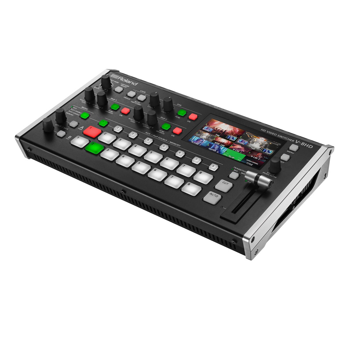 Roland V-8HD - HD Video Switcher with 8 HDMI inputs, right 3/4 view