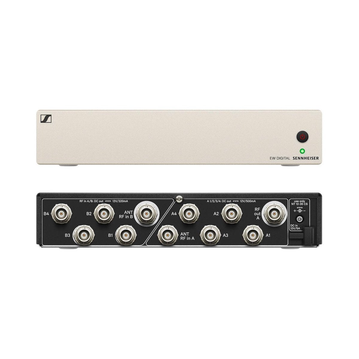 Sennheiser EW-D ASA - Active Antenna Splitter, front and rear views