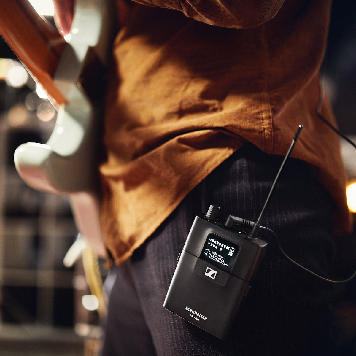 Sennheiser XSW IEM EK - XS Wireless IEM Stereo Bodypack Receiver, in use