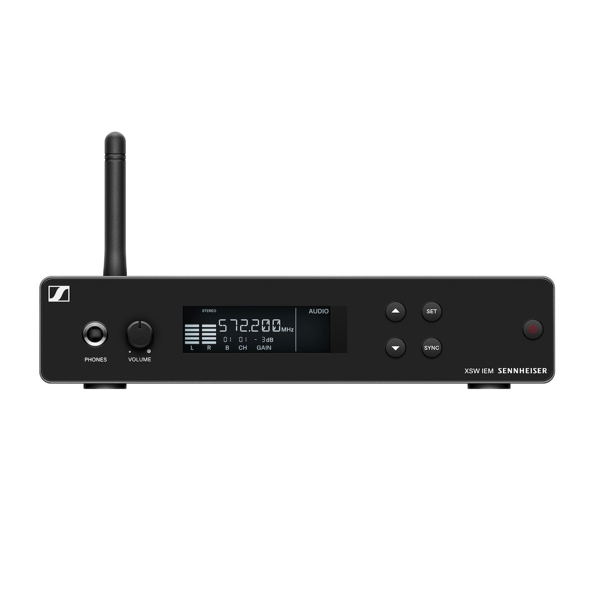 Sennheiser XSW IEM SR - XS Wireless IEM Stereo Transmitter, front with antenna