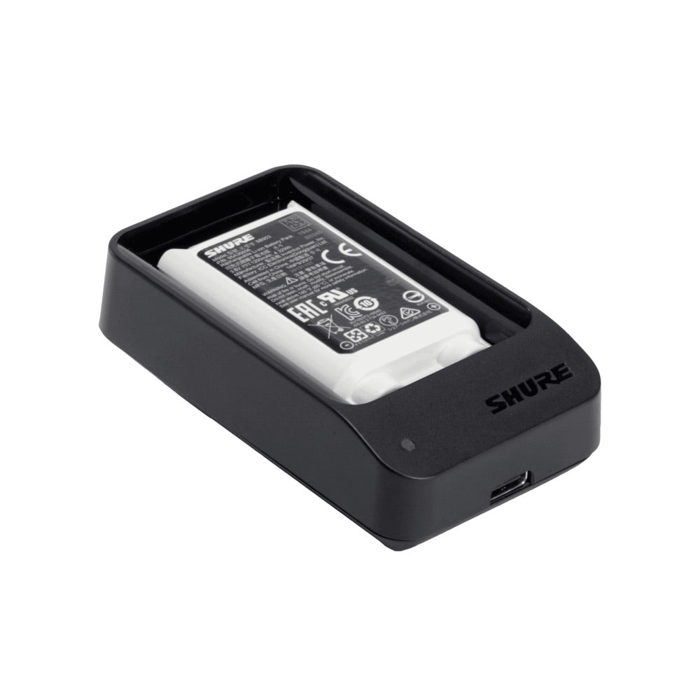 Shure SBC10-903 - Single Battery Charger shown with SB903 Battery