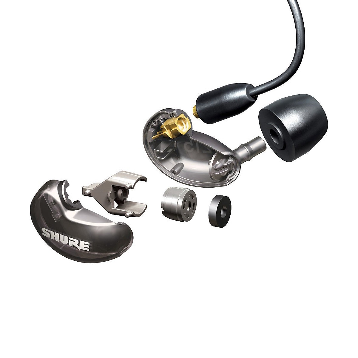 Shure SE215-K - Professional Sound Isolating Earphones, exploded view