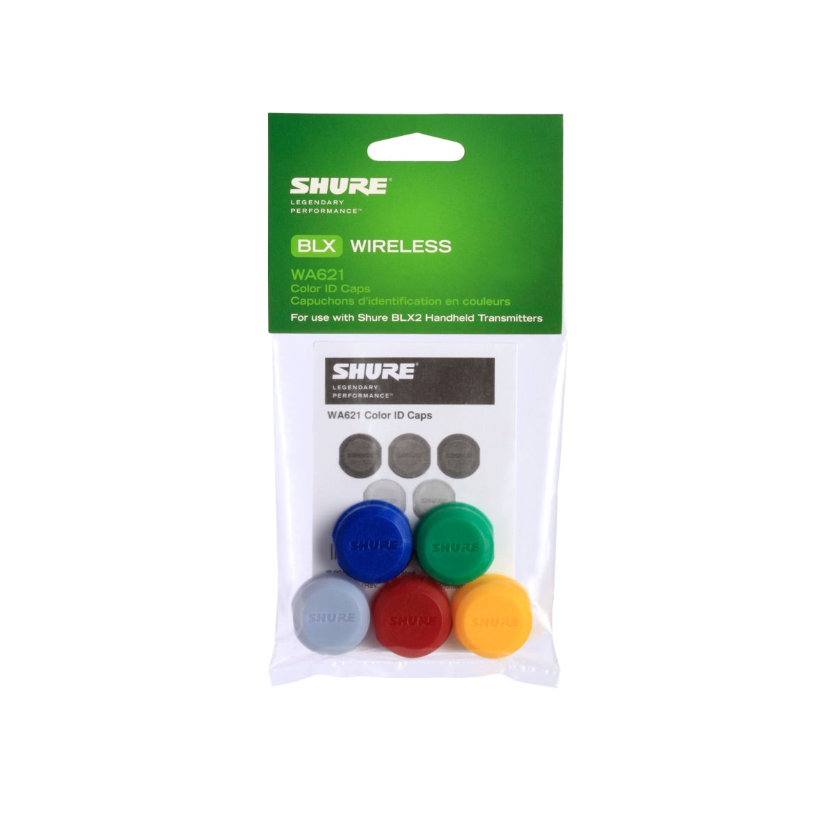 Shure WA621 - Color ID Caps for BLX2 Handheld Transmitters, package