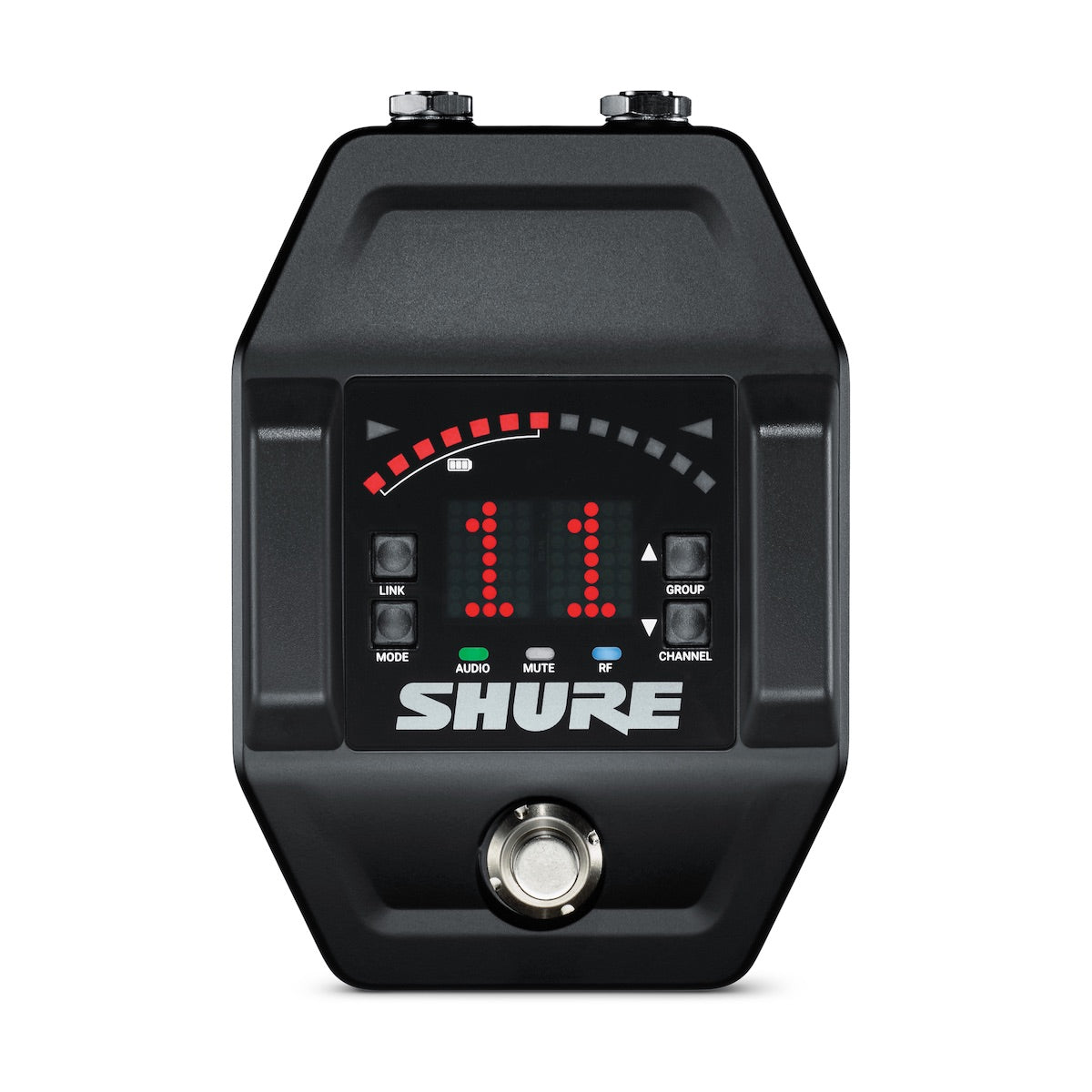 Shure GLXD6+ Guitar Pedal Receiver for GLX-D+ Dual Band Wireless, front