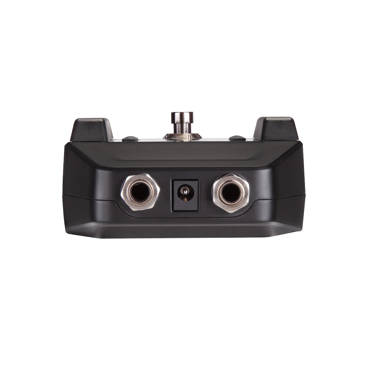 Shure GLXD6+ Guitar Pedal Receiver for GLX-D+ Dual Band Wireless, top view with 1/4" input and output jacks