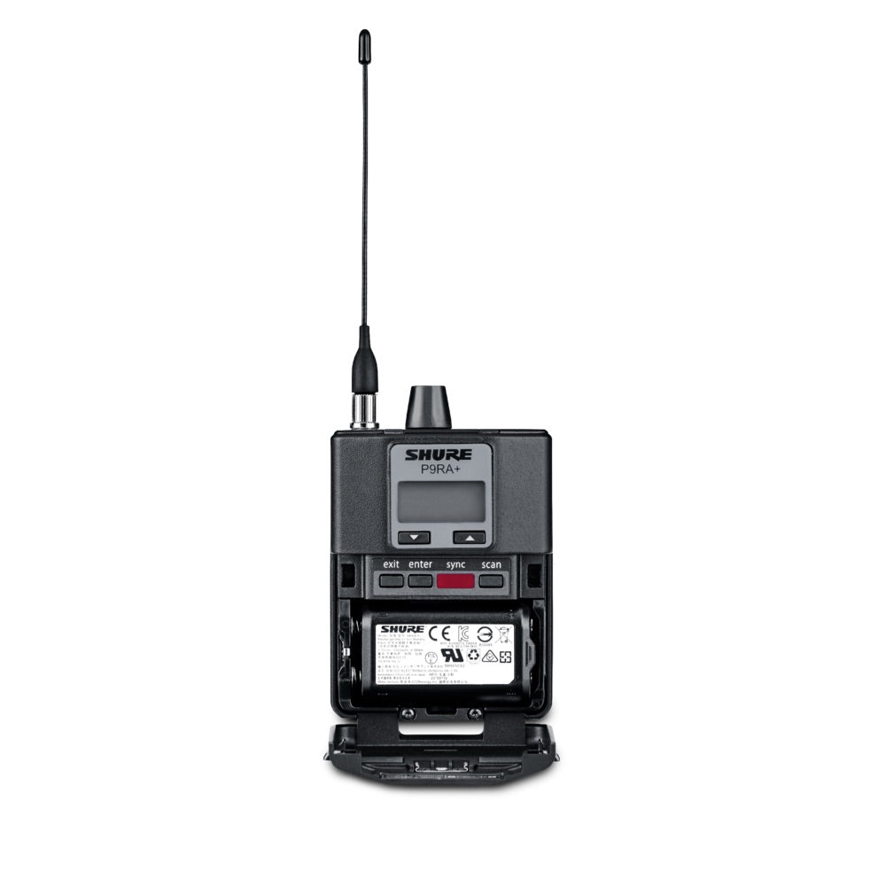 Shure P9RA+ Bodypack Receiver, battery access