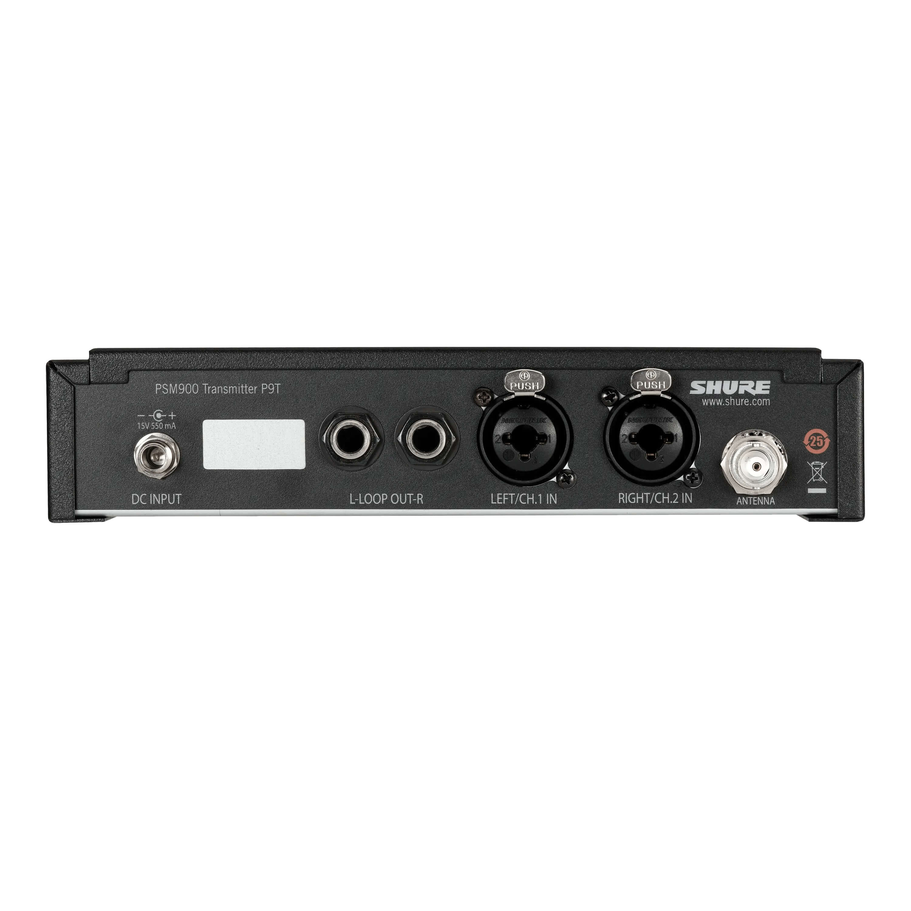 Shure P9T - Wireless Transmitter for PSM 900 Personal Monitor Systems, rear