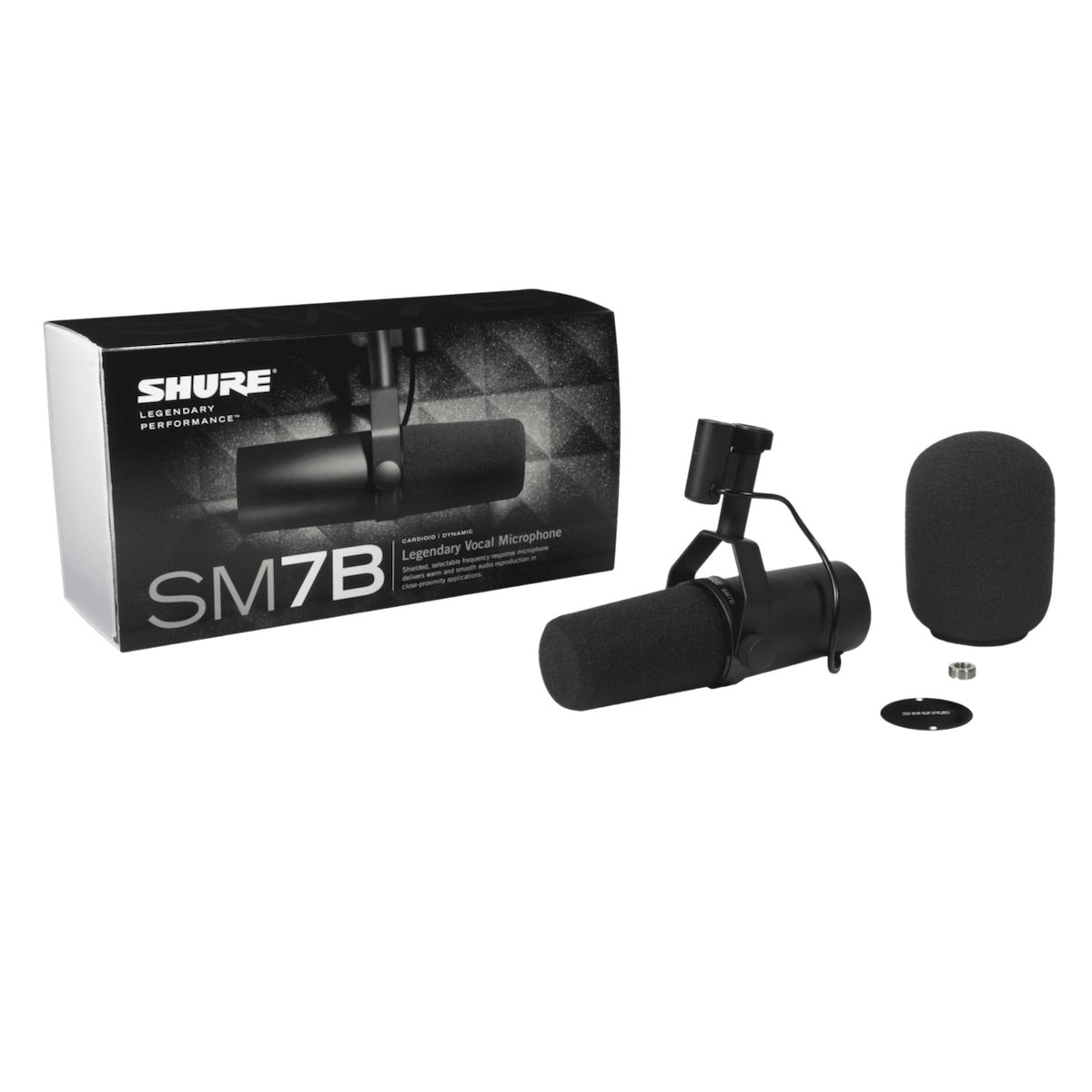 Shure SM7B - Cardioid Dynamic Studio Vocal Microphone, box