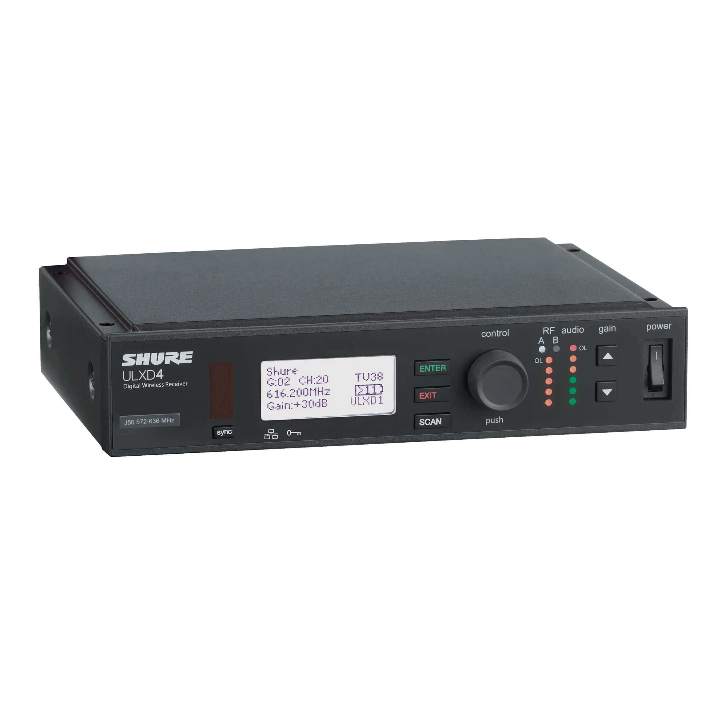 Shure ULXD4 - Digital Wireless Receiver for ULX-D Systems, front