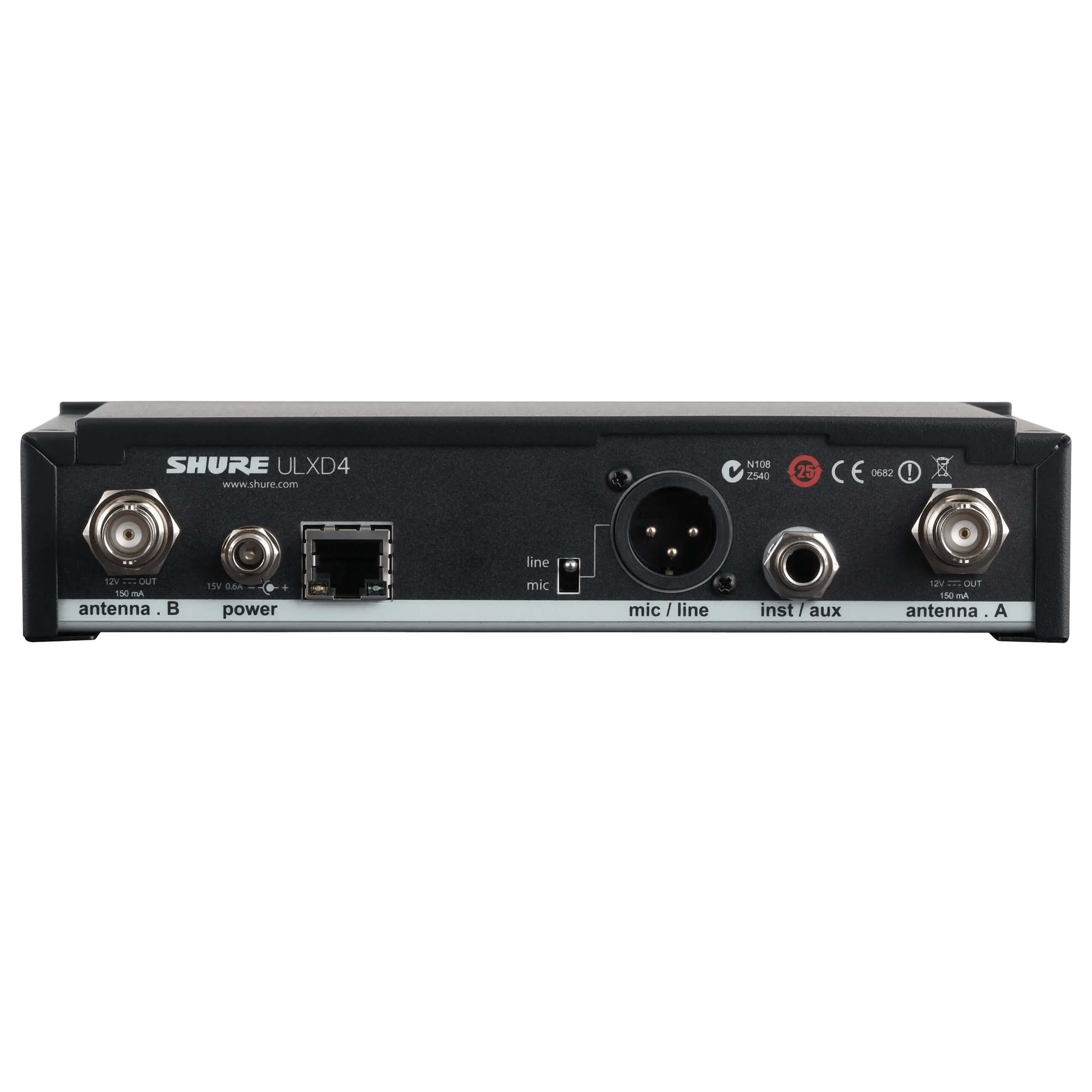 Shure ULXD4 - Digital Wireless Receiver for ULX-D Systems, back