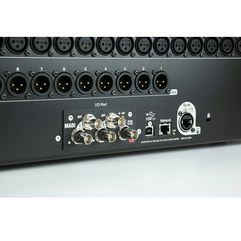 Allen & Heath SQ MADI module for SQ series mixers mounted in SQ6 rear I/O Port, angle