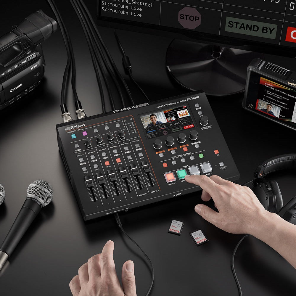 Roland SR-20HD - Direct Streaming AV Mixer, in use