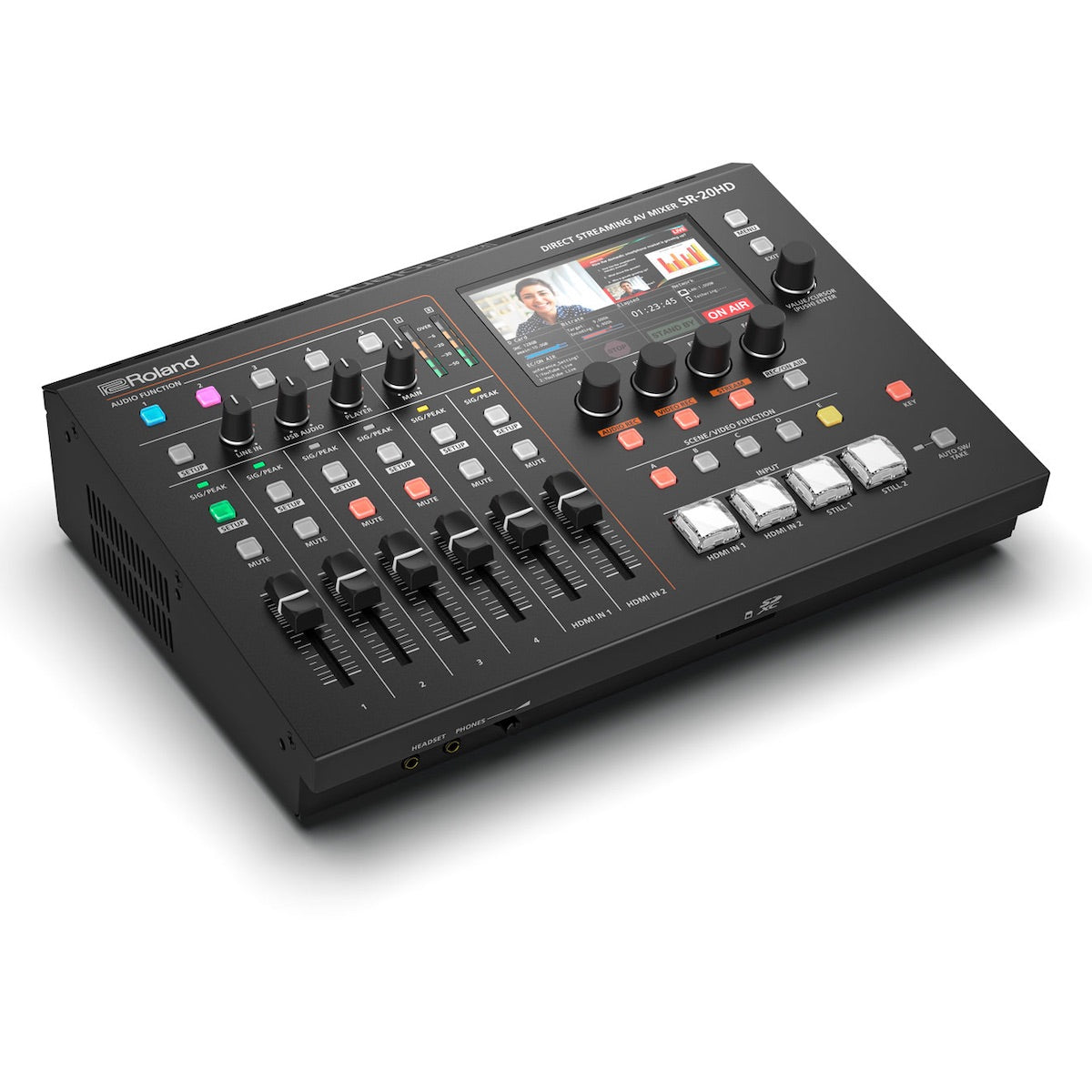Roland SR-20HD - Direct Streaming AV Mixer, left angle view