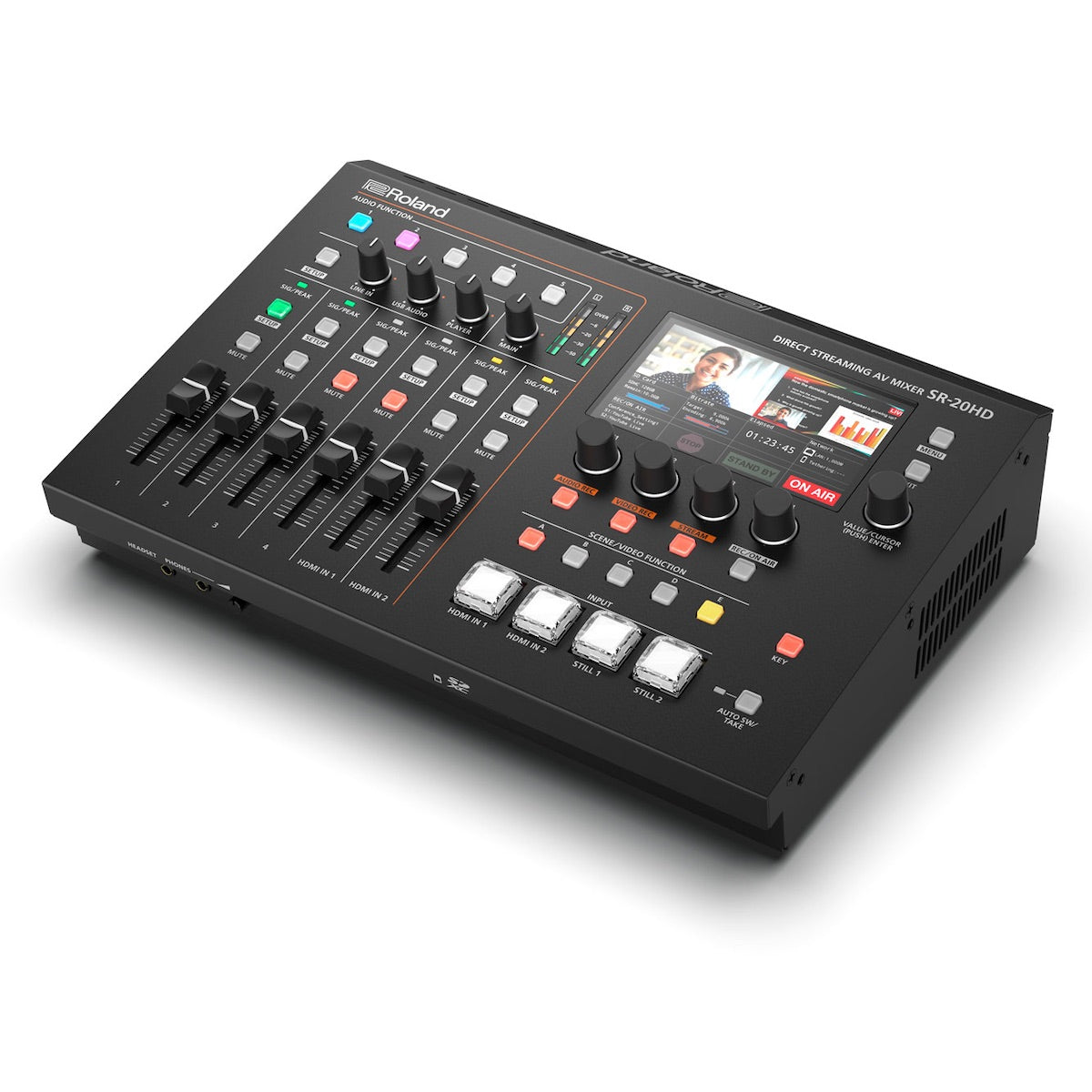 Roland SR-20HD - Direct Streaming AV Mixer, right angle view