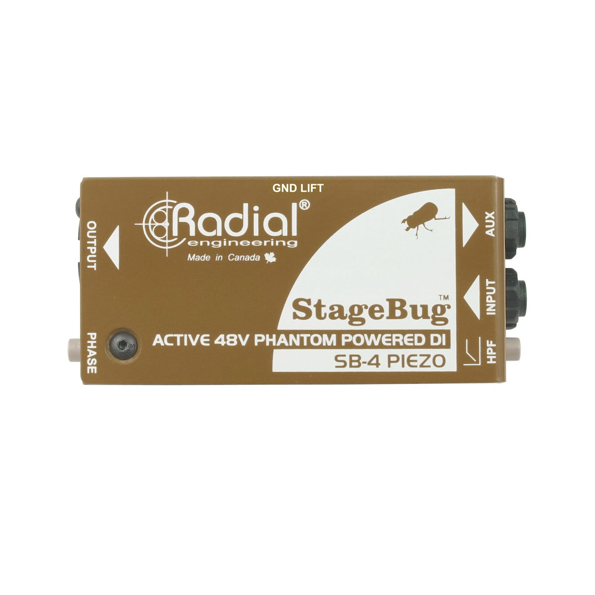 Radial StageBug SB-4 Piezo - Compact Active Direct Box for Piezo Pickups, top