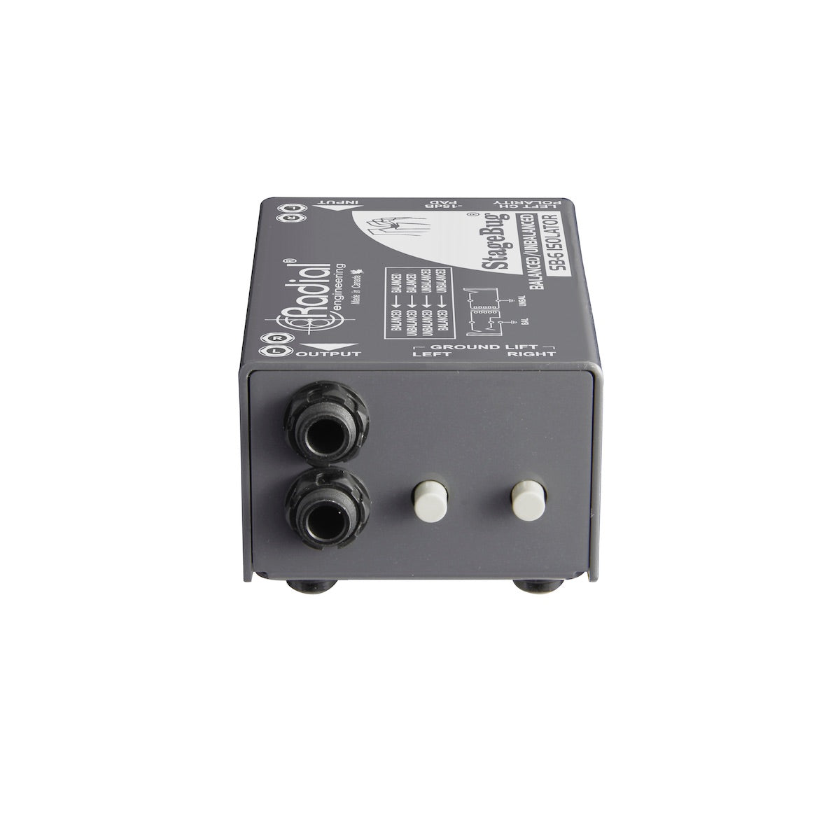 Radial StageBug SB-6 Isolator - 2-Ch Passive Audio Isolator, front