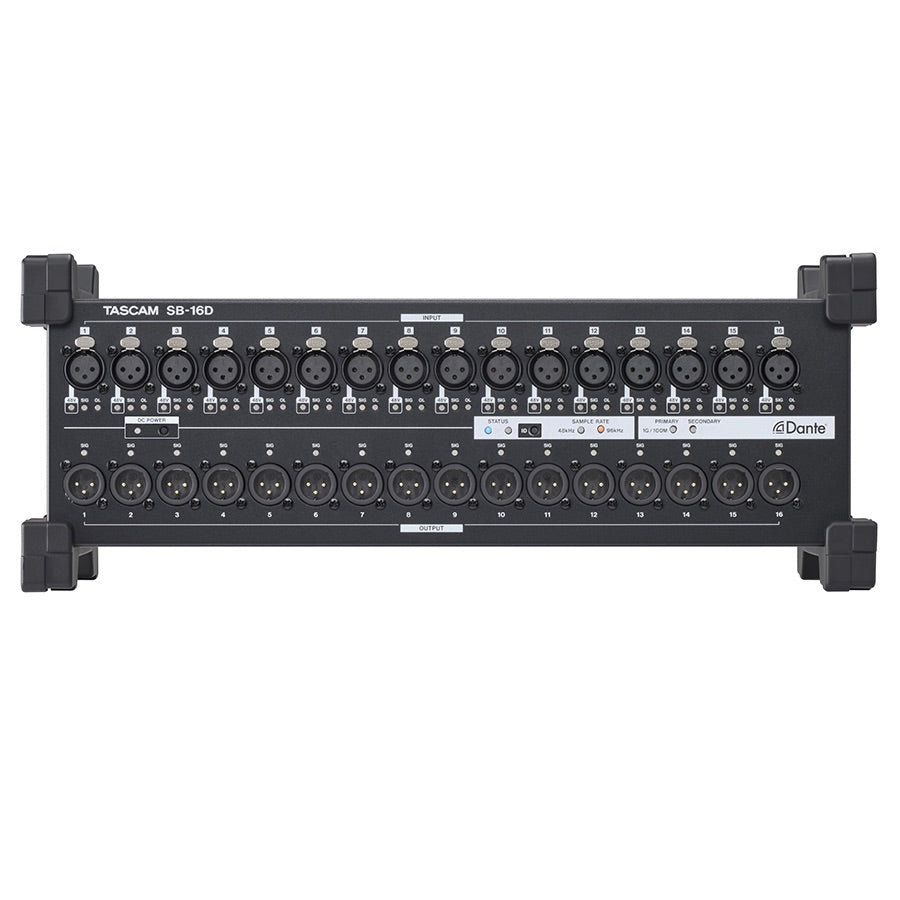TASCAM SB-16D - 16-in/16-out Dante Stage Box, front