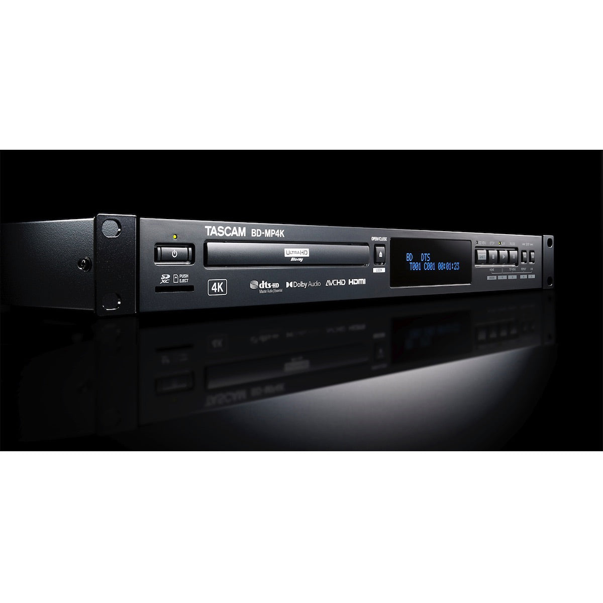 Tascam BD-MP4K - Professional 4K UHD Blu-ray Multimedia Player, hero image