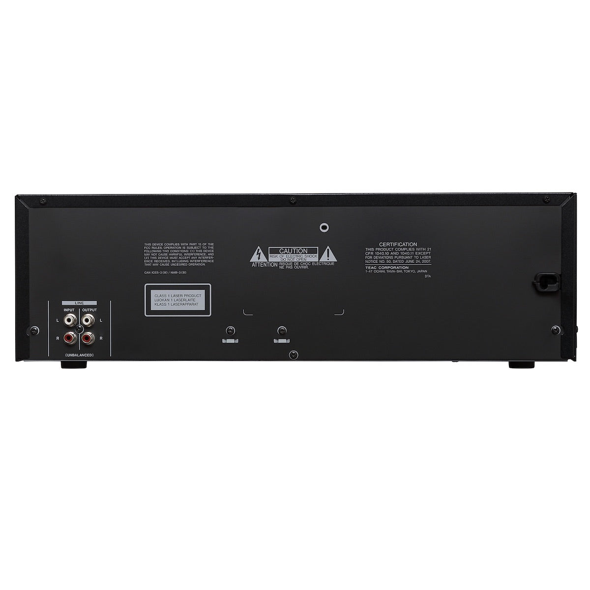 Tascam CD-A580 - Cassette Recorder, CD Player, USB Flash Drive Recorder, rear