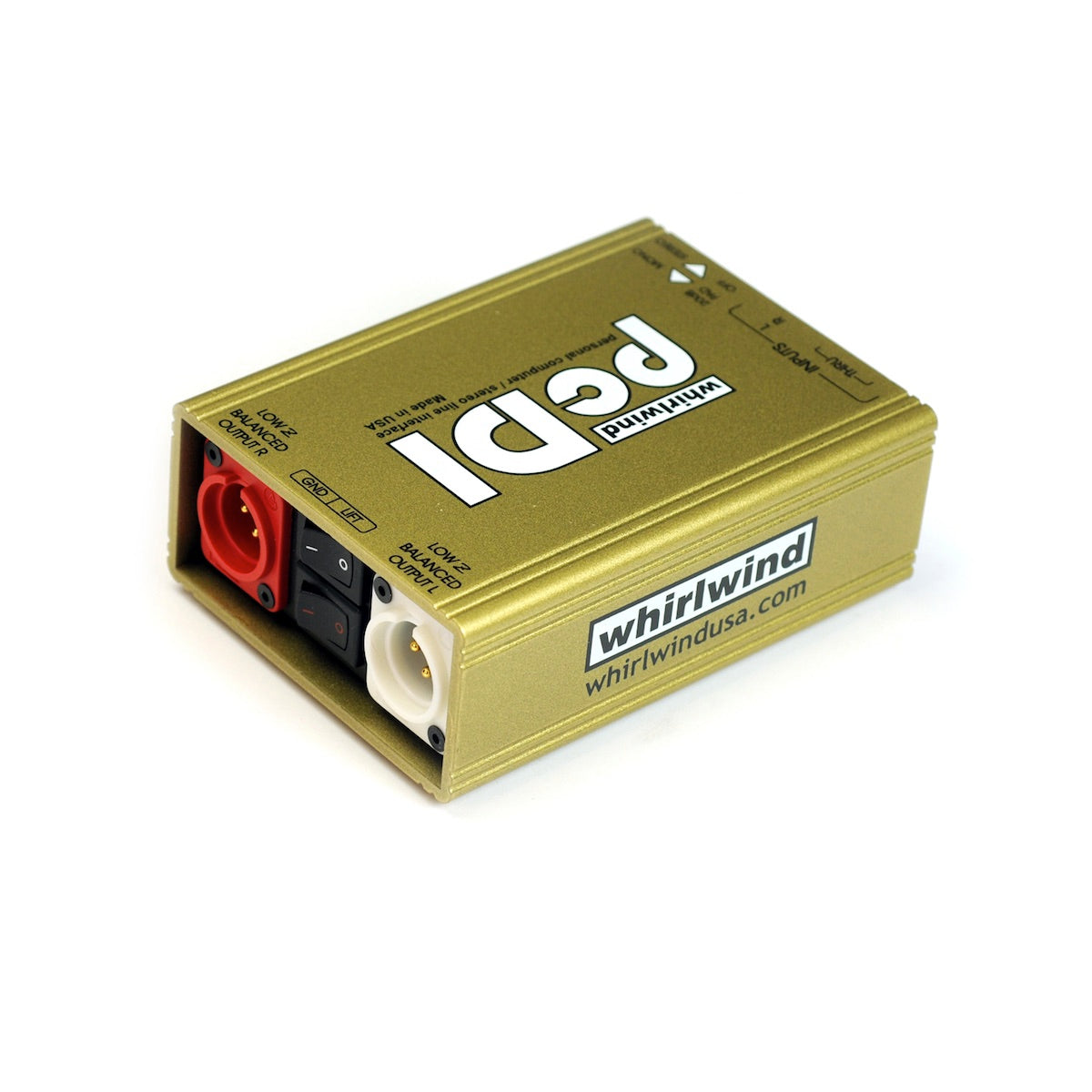 Whirlwind pcDI - Personal Computer/Stereo Line Interface Passive Direct Box, front