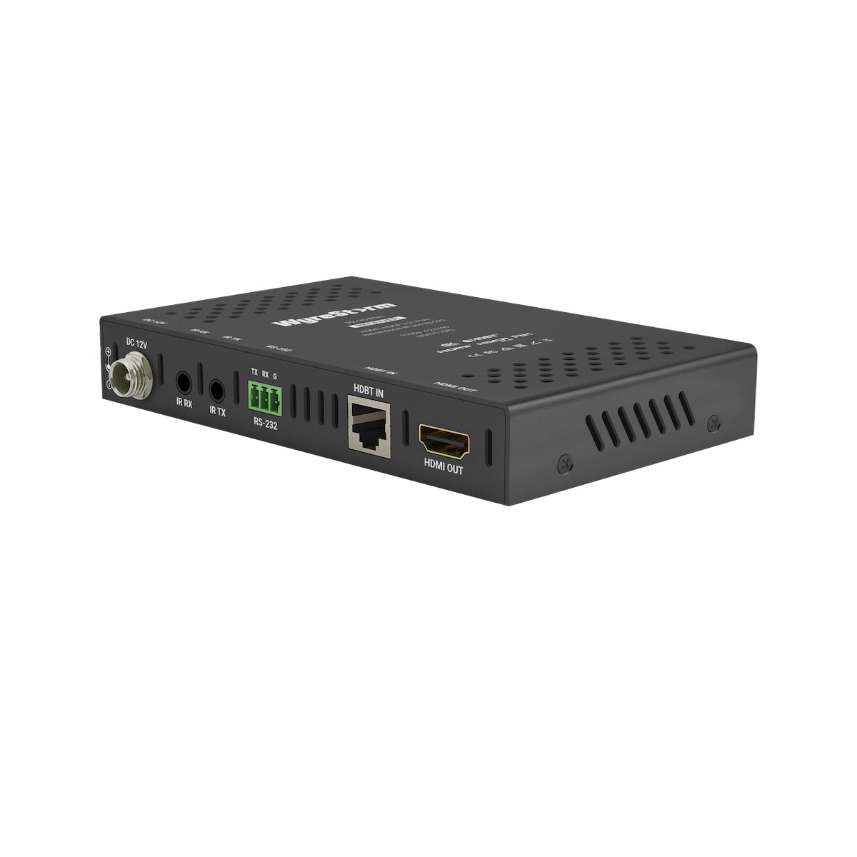 WyreStorm RX-35-POH - 4K UHD HDBaseT Receiver, rear angled