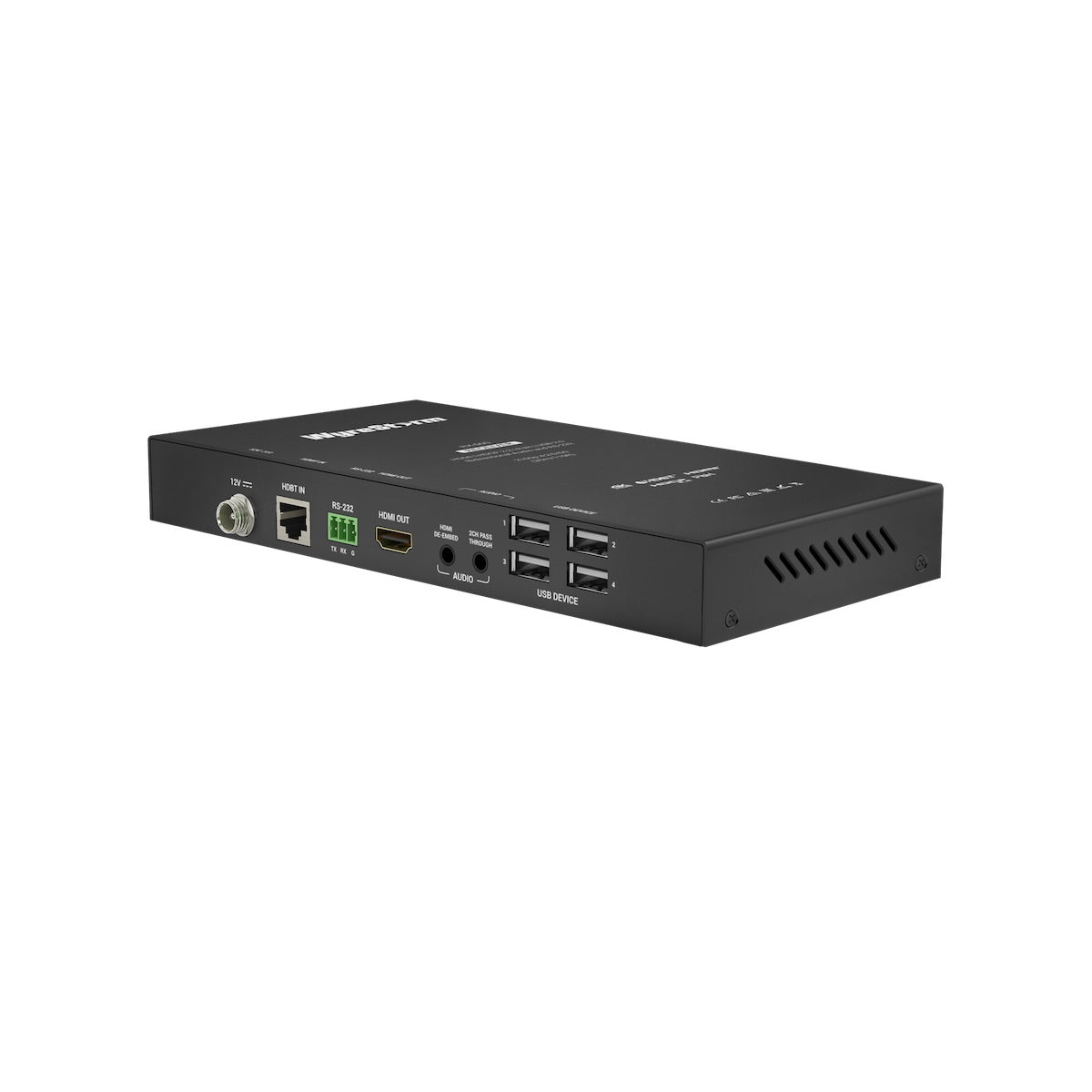 WyreStorm RX-500 - 4K UHD HDBaseT Receiver with USB, rear angled