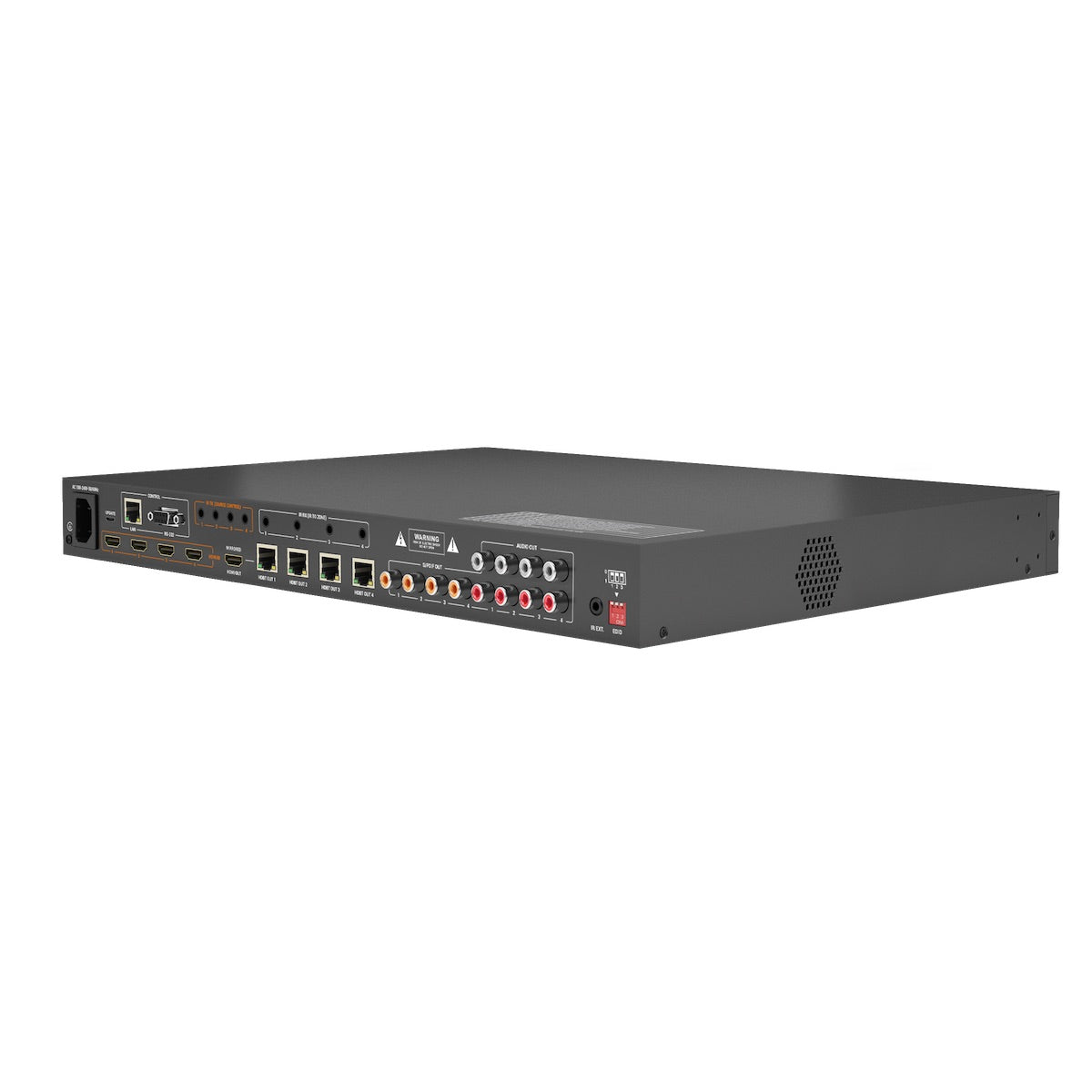 WyreStorm MXV-0404-H2A-KIT, matrix switcher rear angle