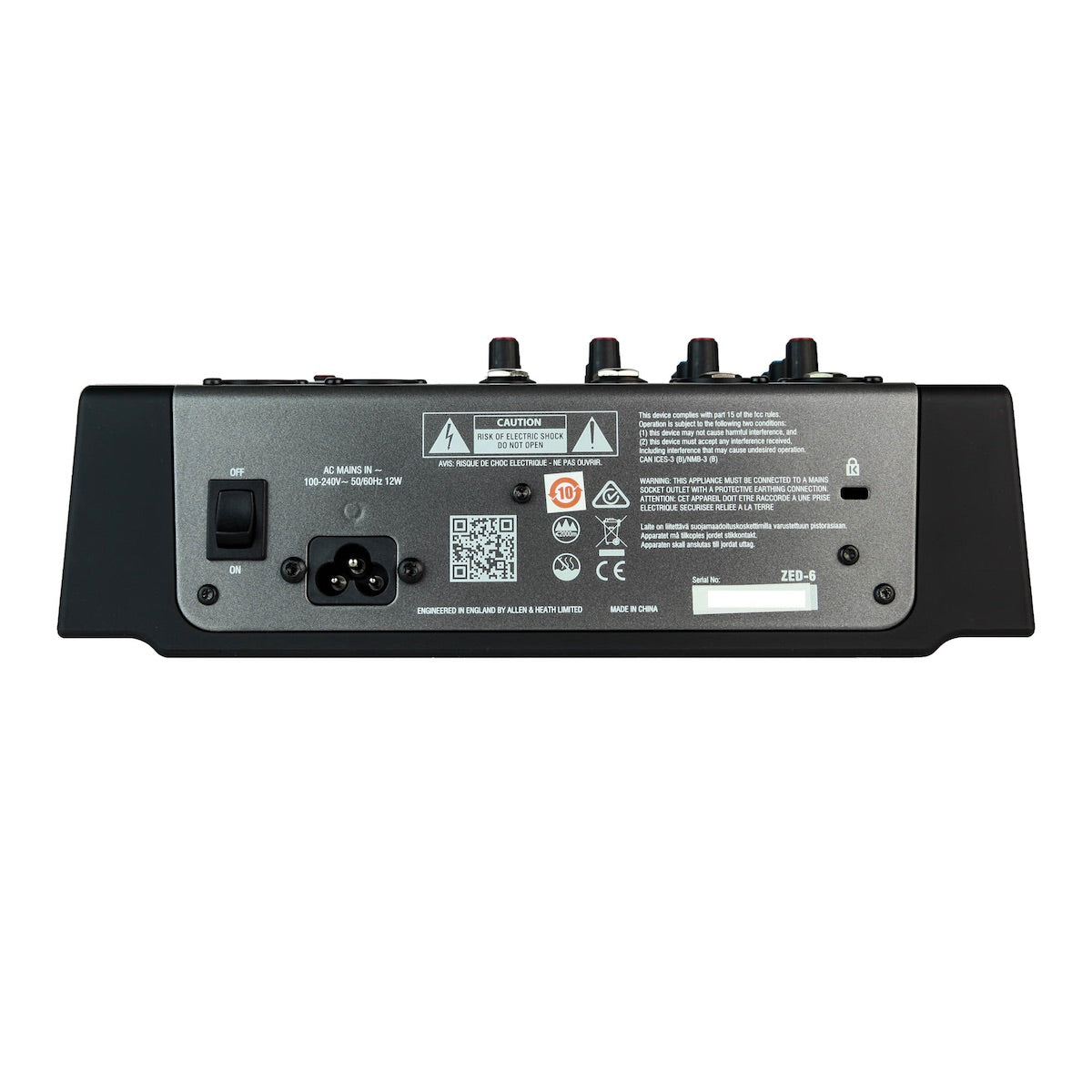 Allen & Heath ZED-6 - 4-channel Compact Analog Mixer, rear
