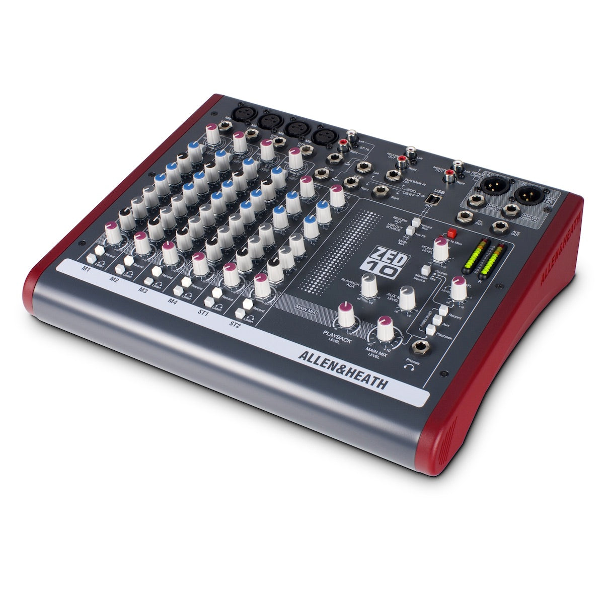 Allen & Heath ZED-10 10-Channel Analog USB Mixer, angle