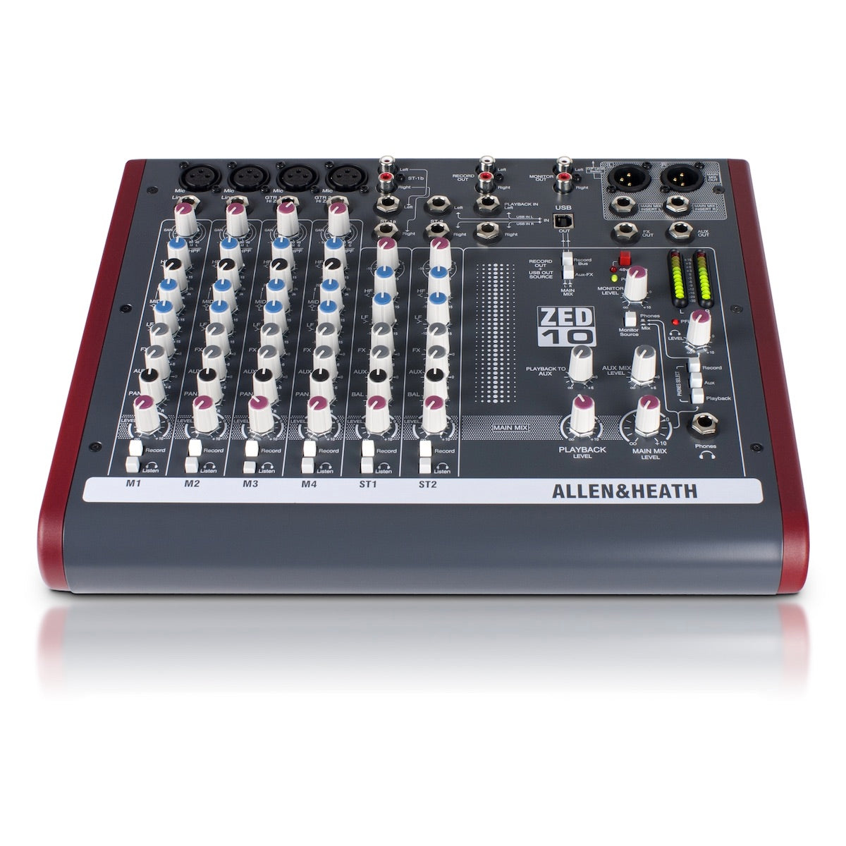 Allen & Heath ZED-10 10-Channel Analog USB Mixer, front