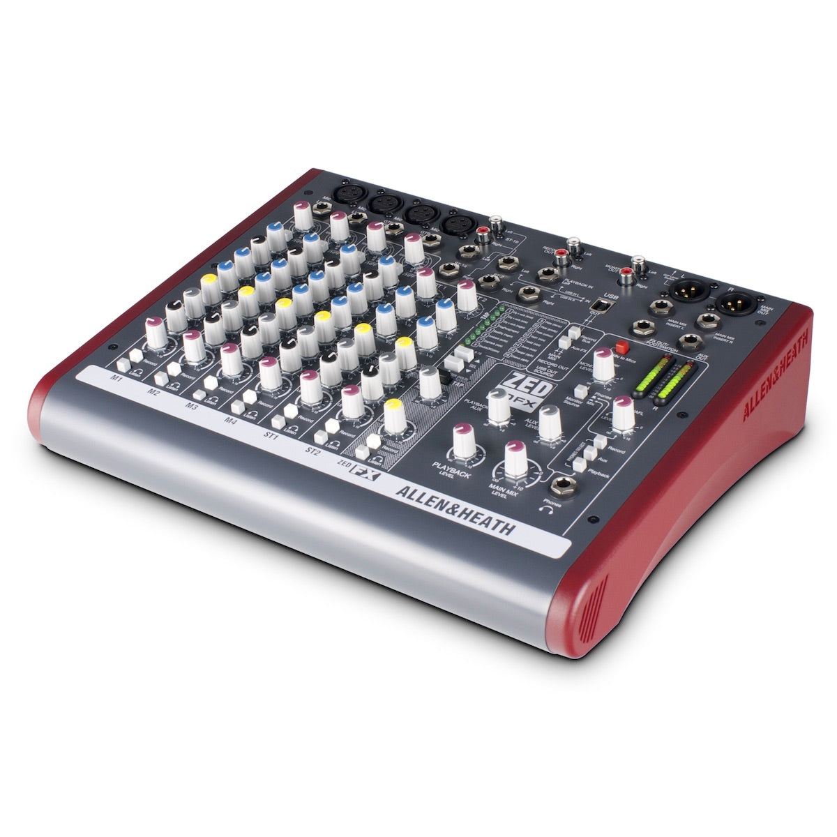 Allen & Heath ZED-10FX 10-Channel Analog USB Mixer with Effects, angle left