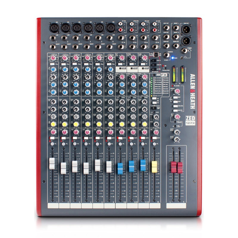 Allen & Heath ZED-12FX 12-Channel Analog USB Mixer with Effects, top