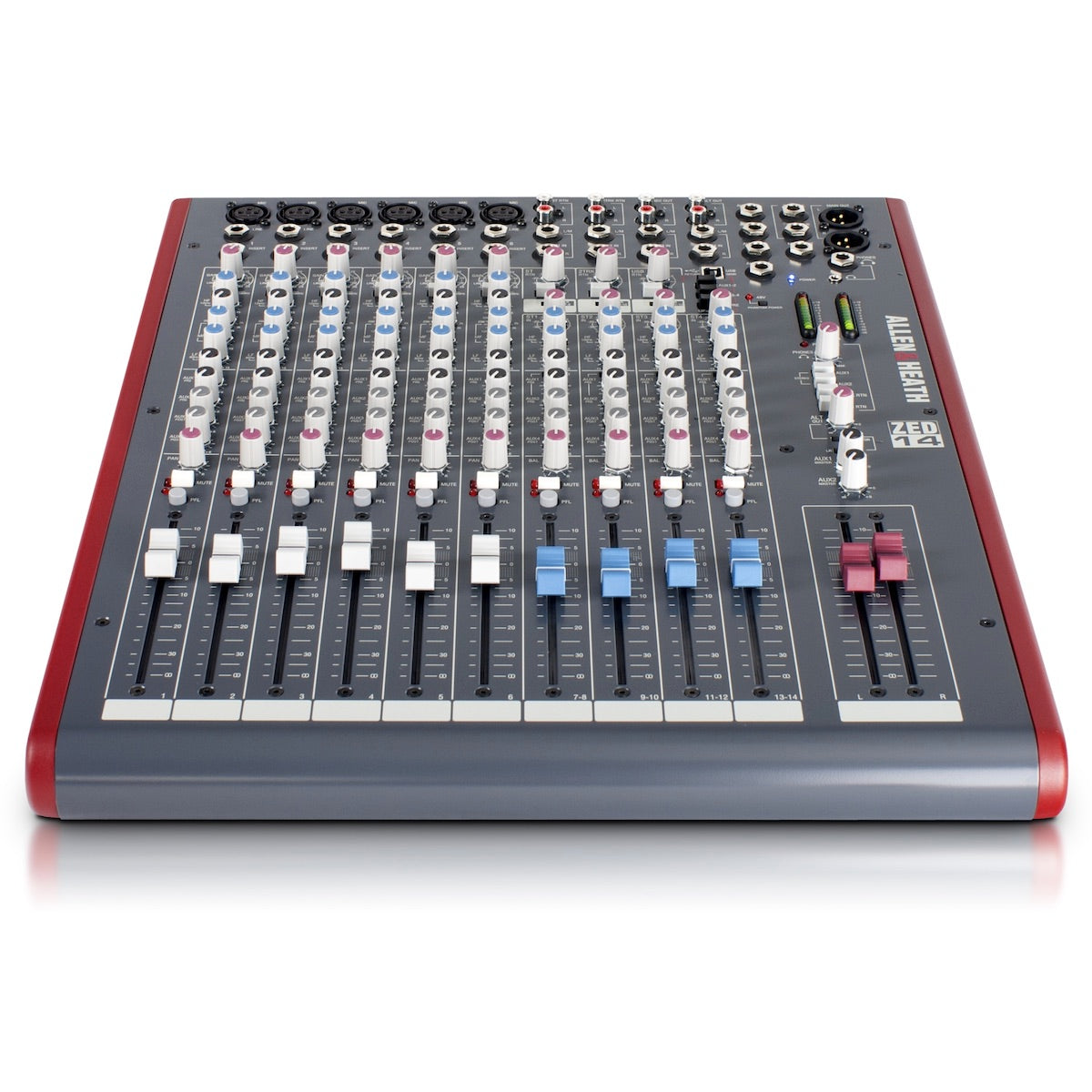 Allen & Heath ZED-14 14-Channel Analog USB Mixer, front