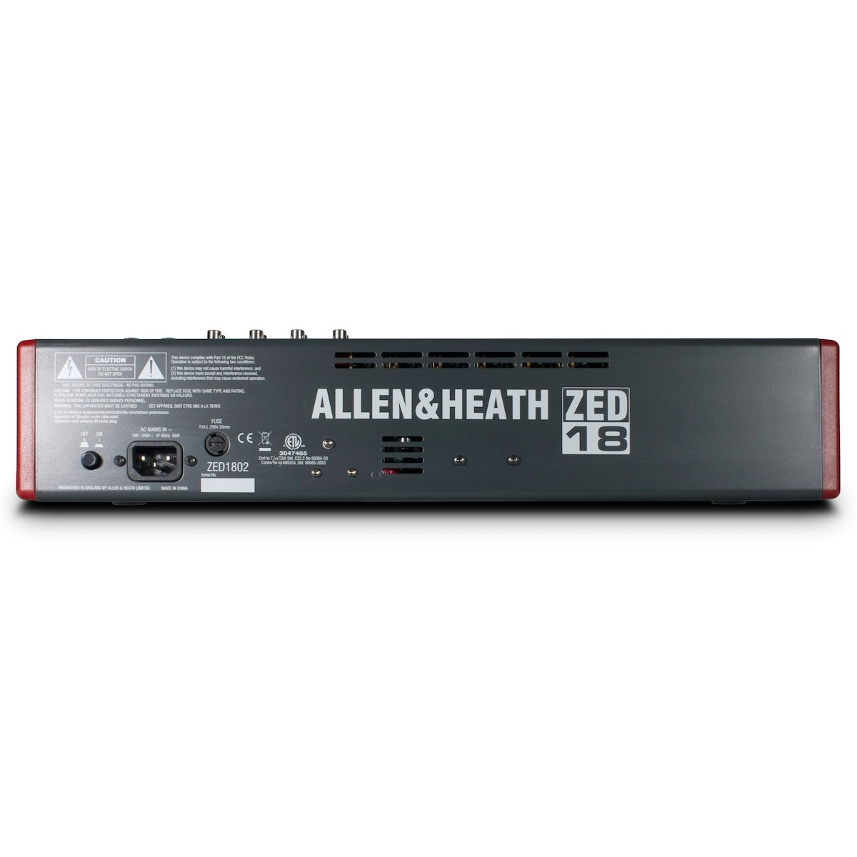 Allen & Heath ZED-18 18-Channel Analog USB Mixer, rear