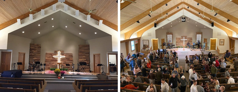 Shiloh Mennonite Church before and after AV system upgrade