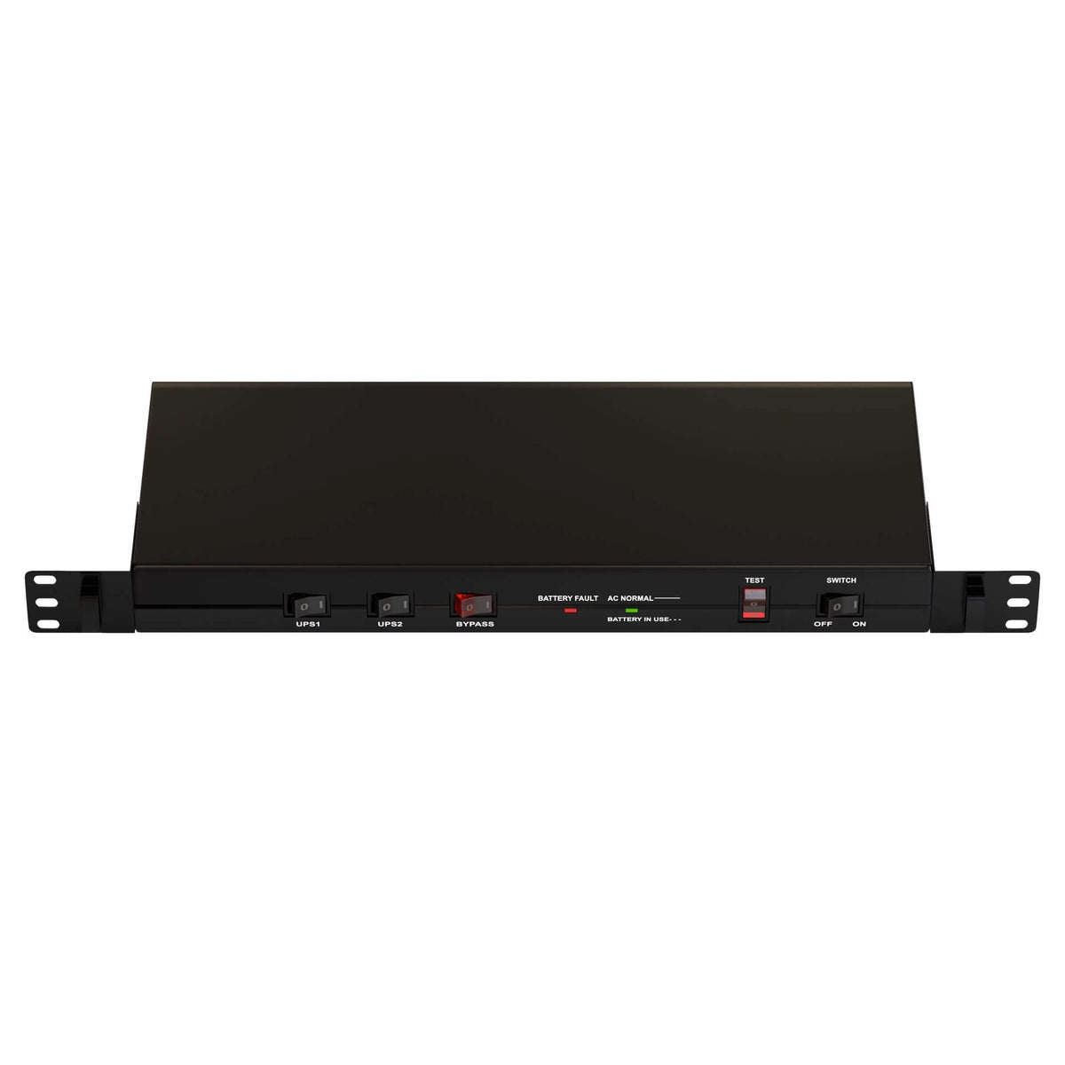 LynTec KIN-1000 - 1U Rackmount Line-Interactive UPS Battery Backup, front tilted