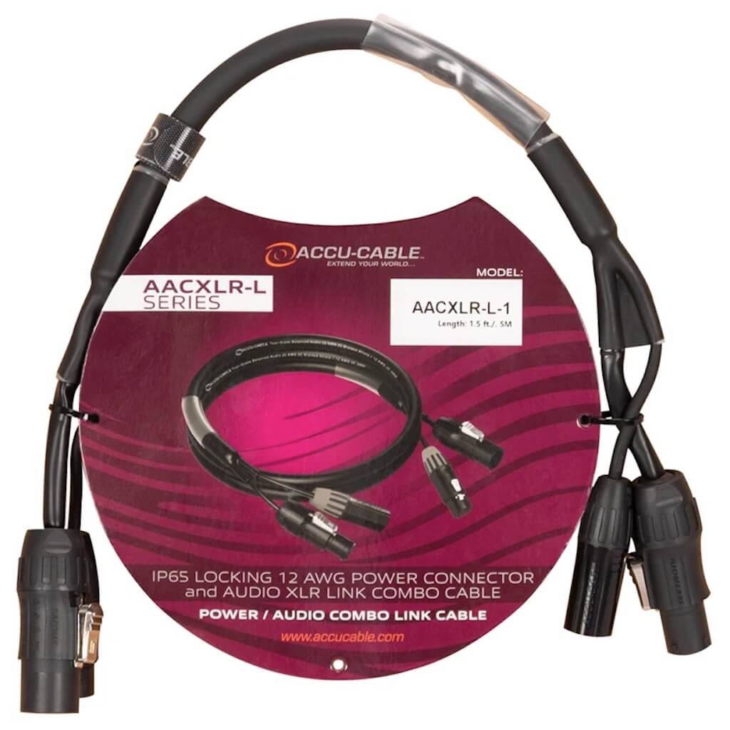 Accu-Cable AACXLR-L-1 - Power and Audio XLR Link Combo Cable