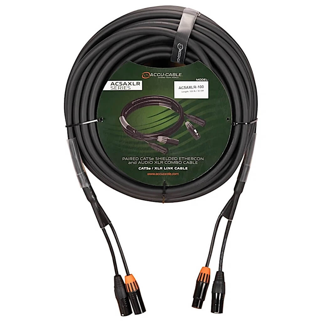 ADJ Accu-Cable AC5AXLR-100 - Network and Audio XLR Combo Link Cable