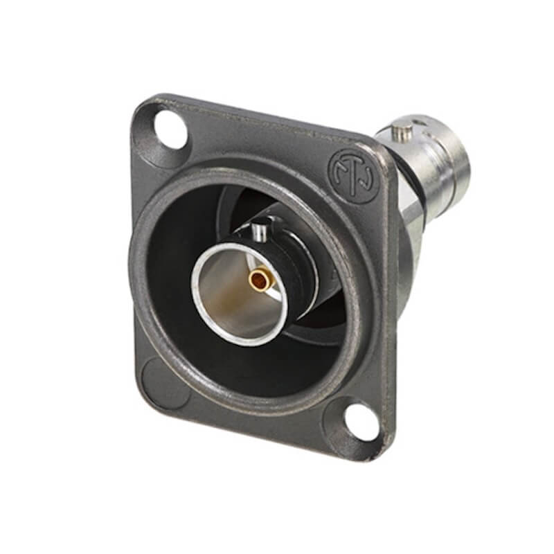 Ace Backstage C-15108 - Connectrix BNC 75 Ohm Feed Thru Connector, angle