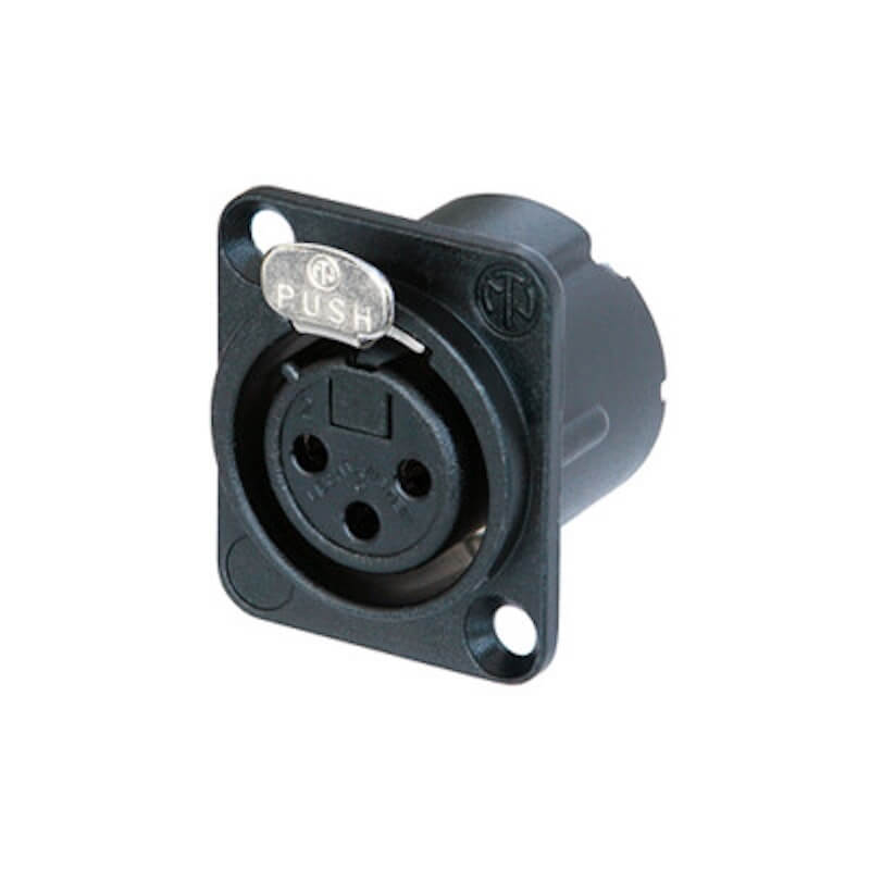 Ace Backstage C-15122 - Connectrix Female XLR 3-Pin Duplex Ground Connector, angle