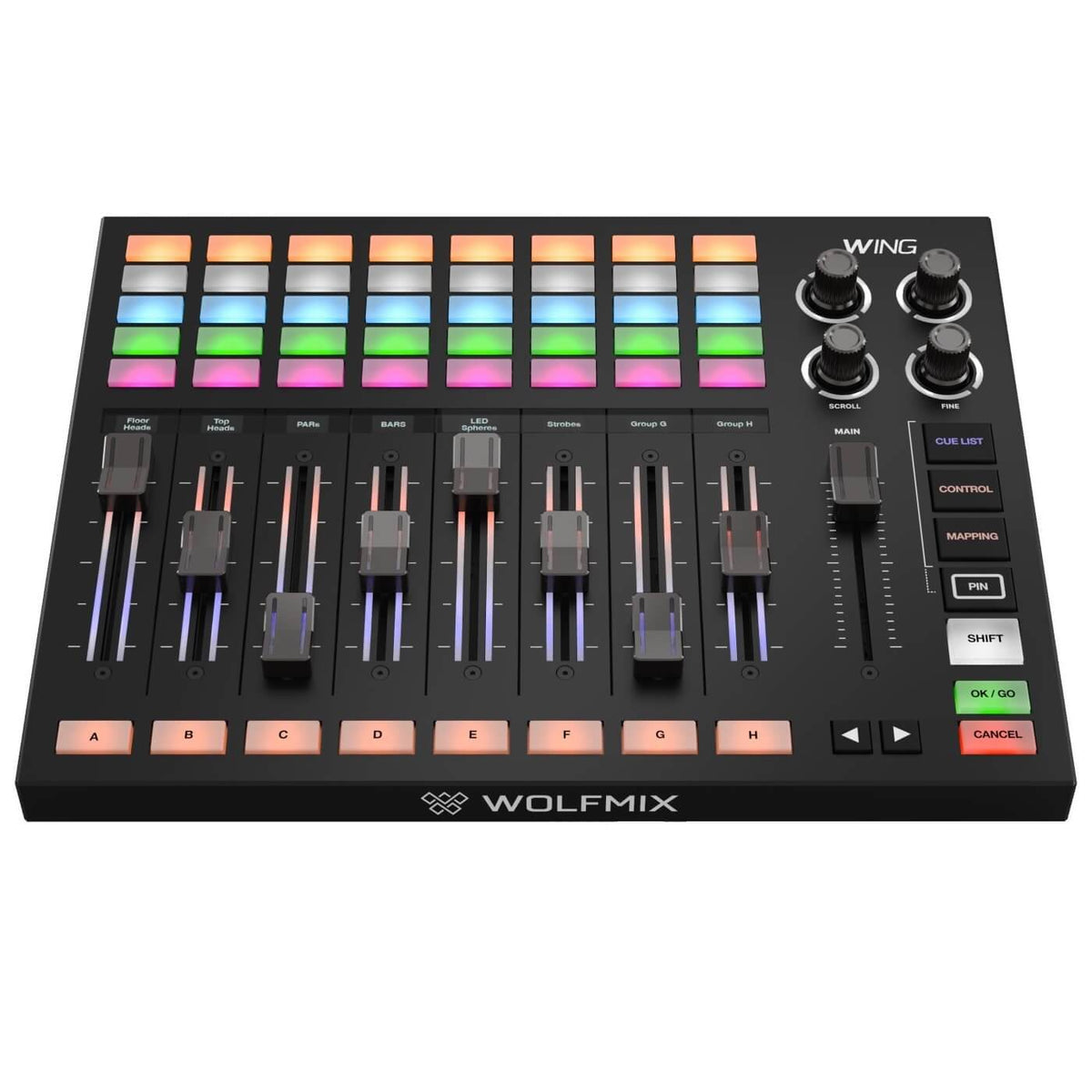 ADJ WMX WING - Control Expansion with 8 Motorized Faders for WMX1, front
