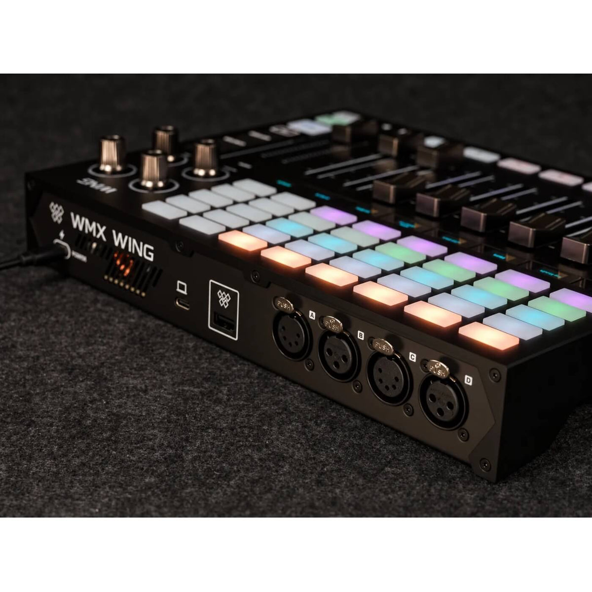 ADJ WMX WING - Control Expansion with 8 Motorized Faders for WMX1, rear angle