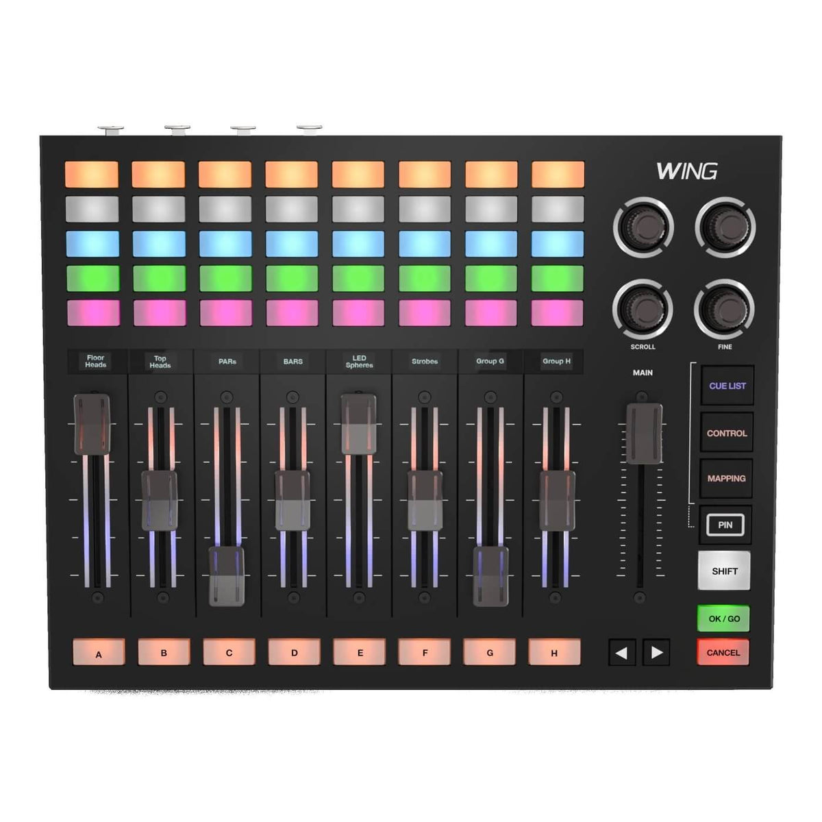 ADJ WMX WING - Control Expansion with 8 Motorized Faders for WMX1, top