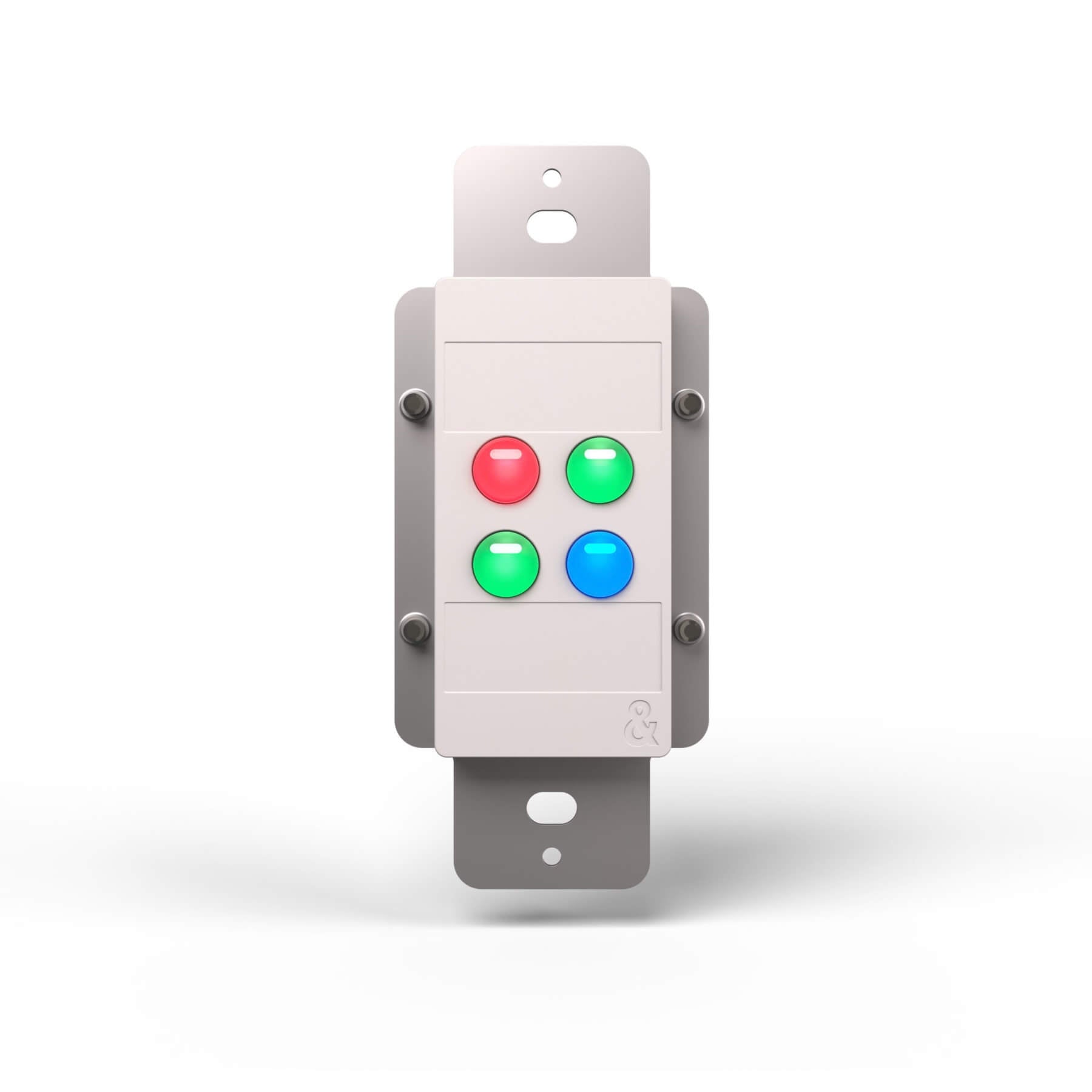 Allen & Heath IP4 - Four Button Wallplate Controller, front white