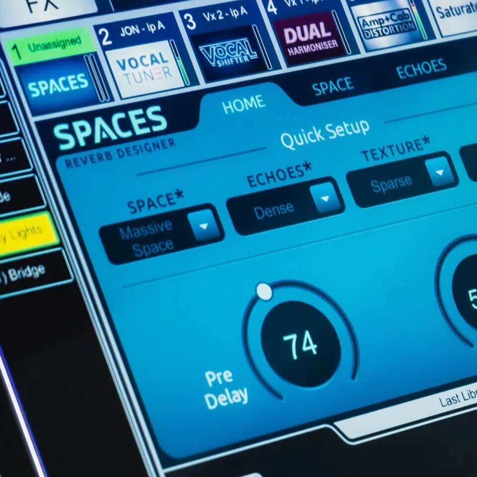Allen & Heath RackUltra FX Card - dLive MixRack Upgrade Kit, Spaces Reverb Designer screen