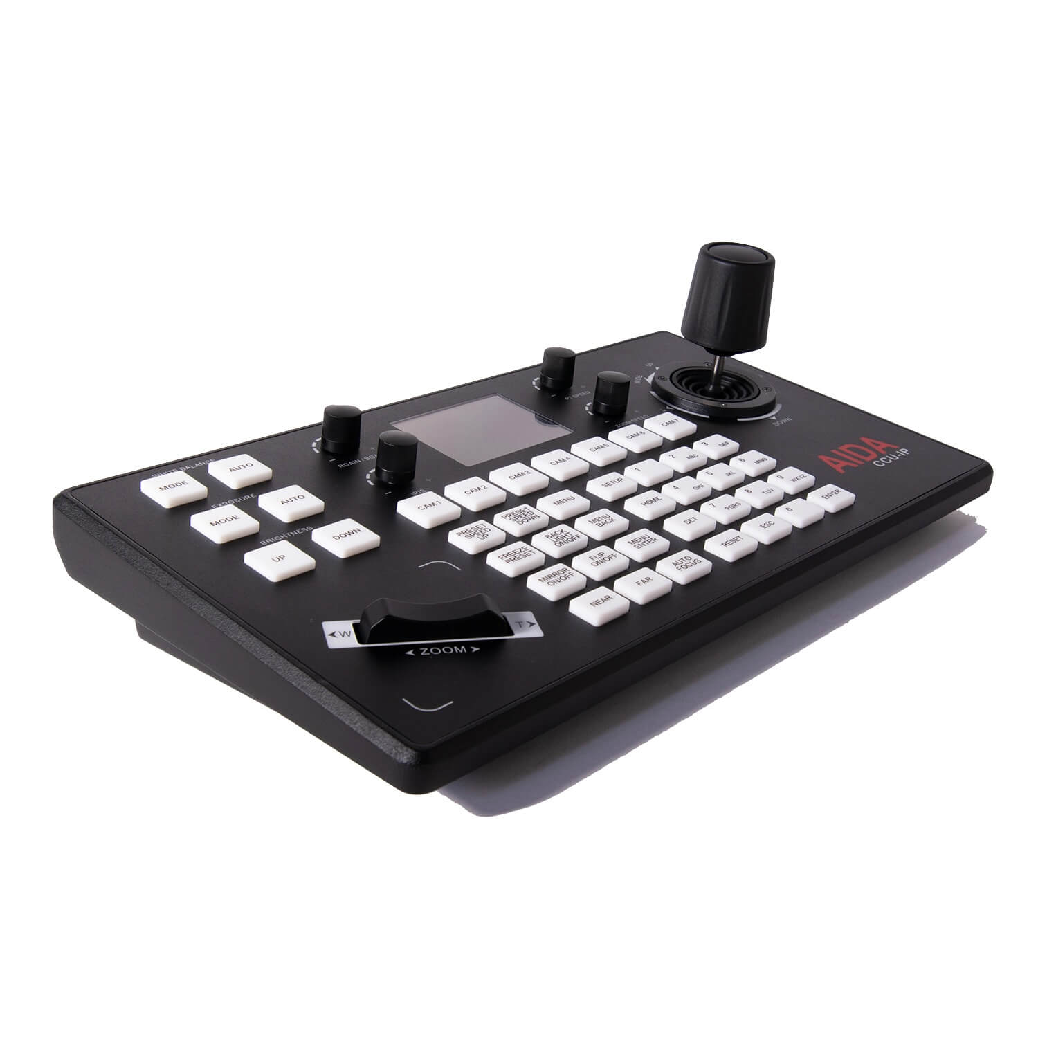 AIDA Imaging CCU-IP - VISCA Serial and IP PTZ Camera Controller, left angle