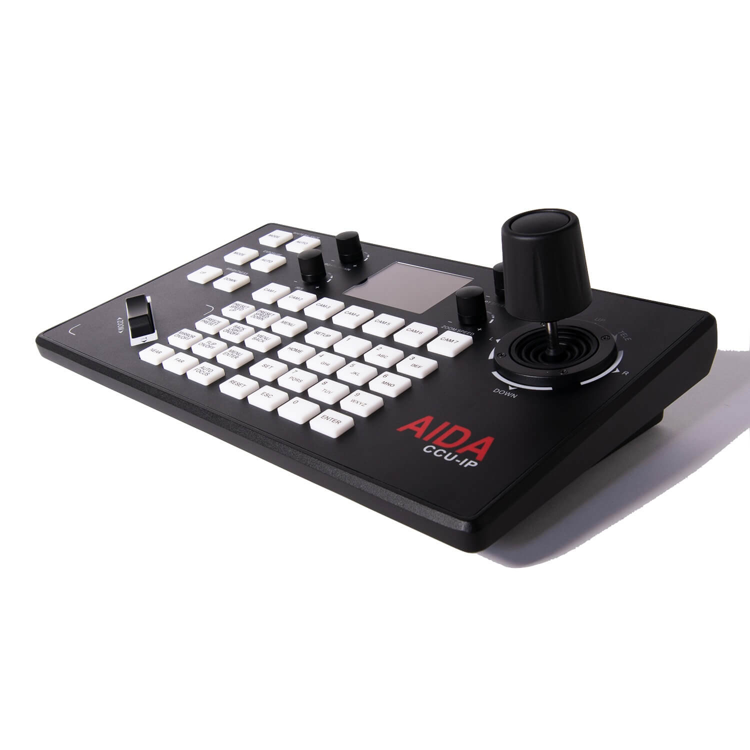 AIDA Imaging CCU-IP - VISCA Serial and IP PTZ Camera Controller, right angle