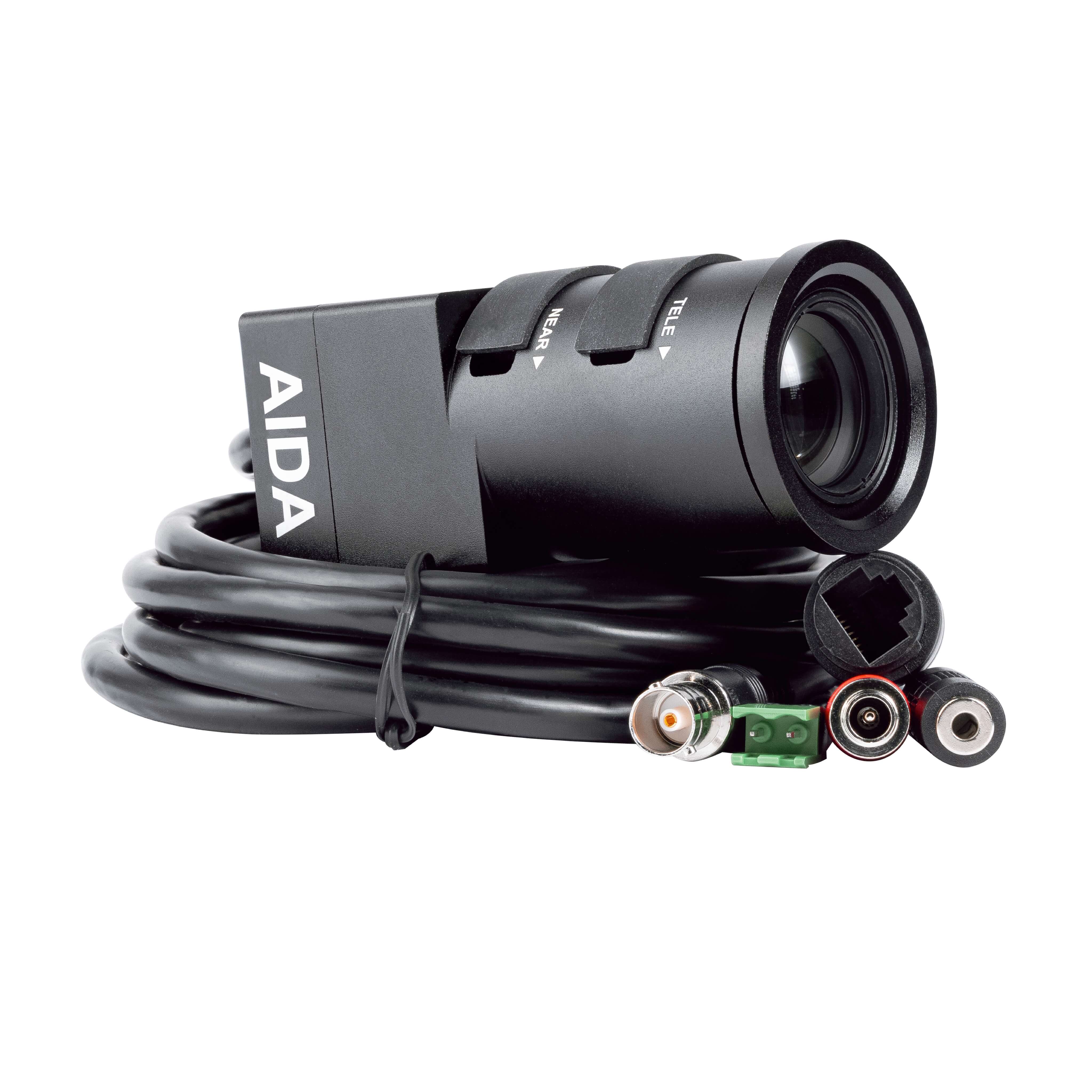 Aida HD3G-IPC-TF - 1080p HD 3G-SDI POV Camera with Telephoto Lens, cable