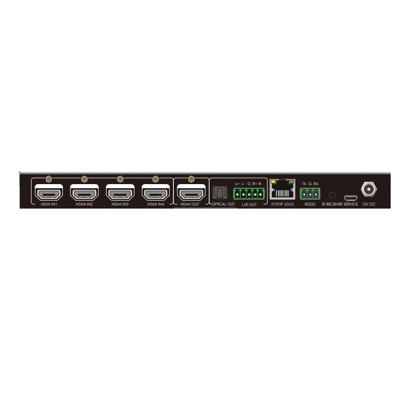 Alfatron WUK4-8K - 4x1 8K HDMI Switcher with Audio De-Embedding, rear