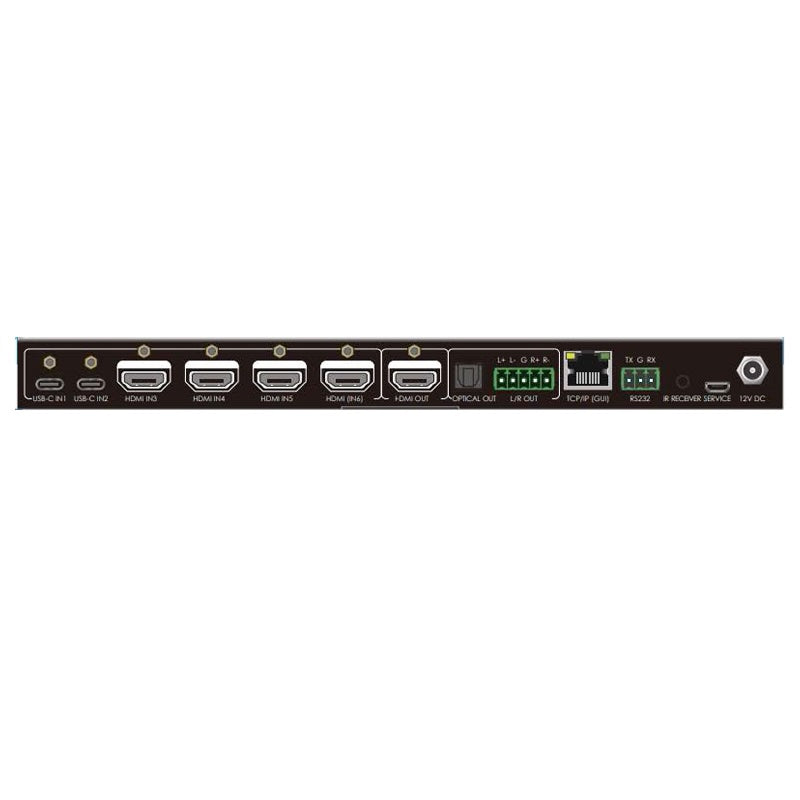 Alfatron WUK6-8K - 4x1 8K HDMI Switcher with Audio De-Embedding, rear